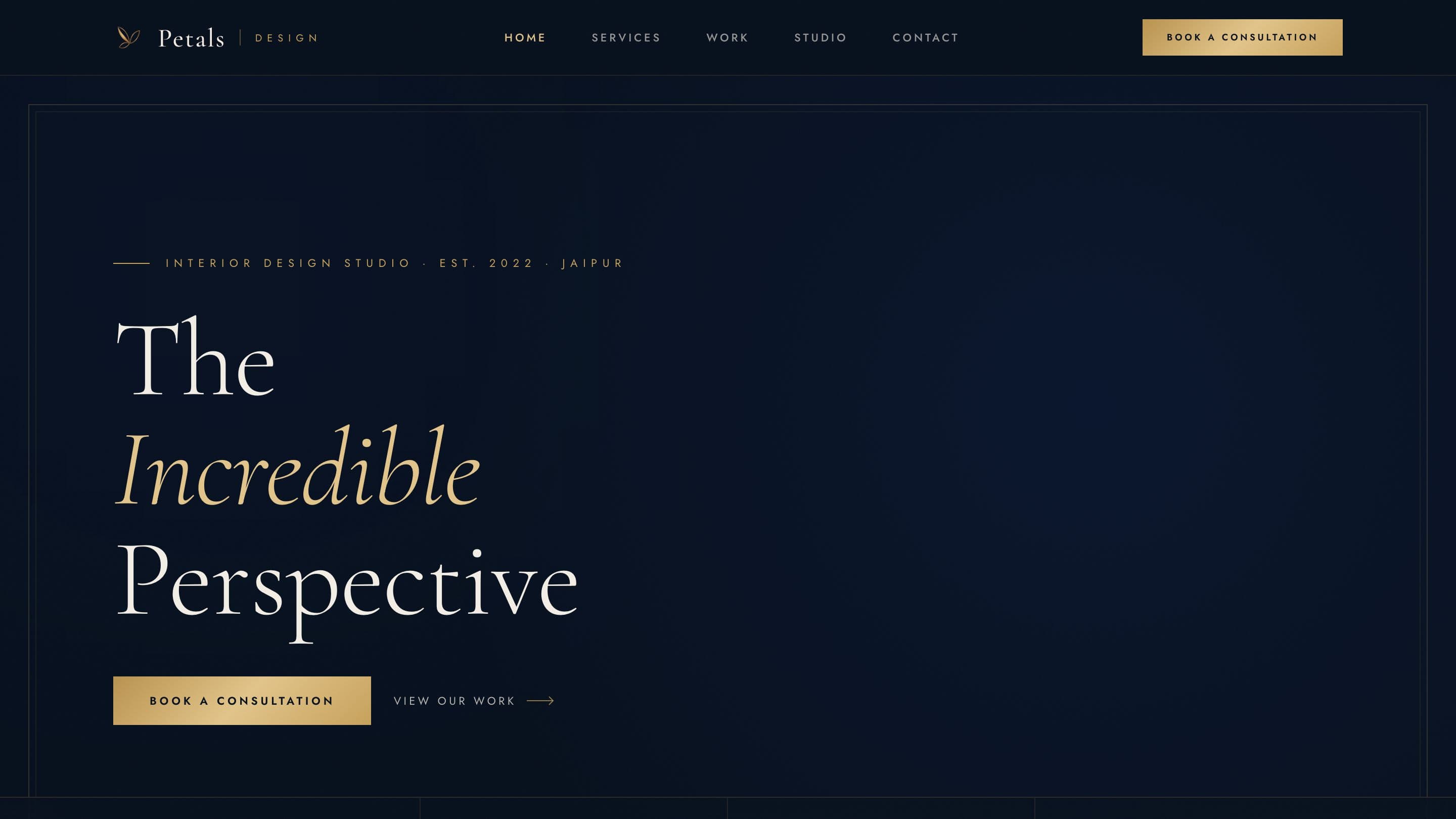Petals Design homepage