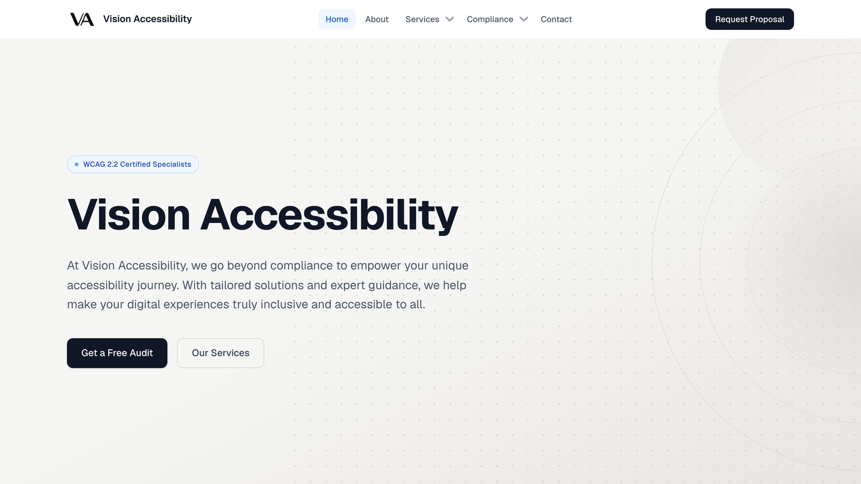Vision Accessibility homepage